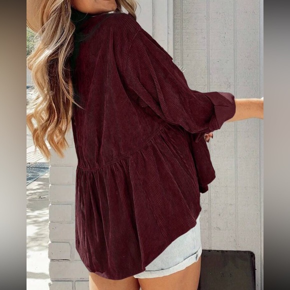 Luxe hunter corduroy button down jacket top - Picture 9 of 12